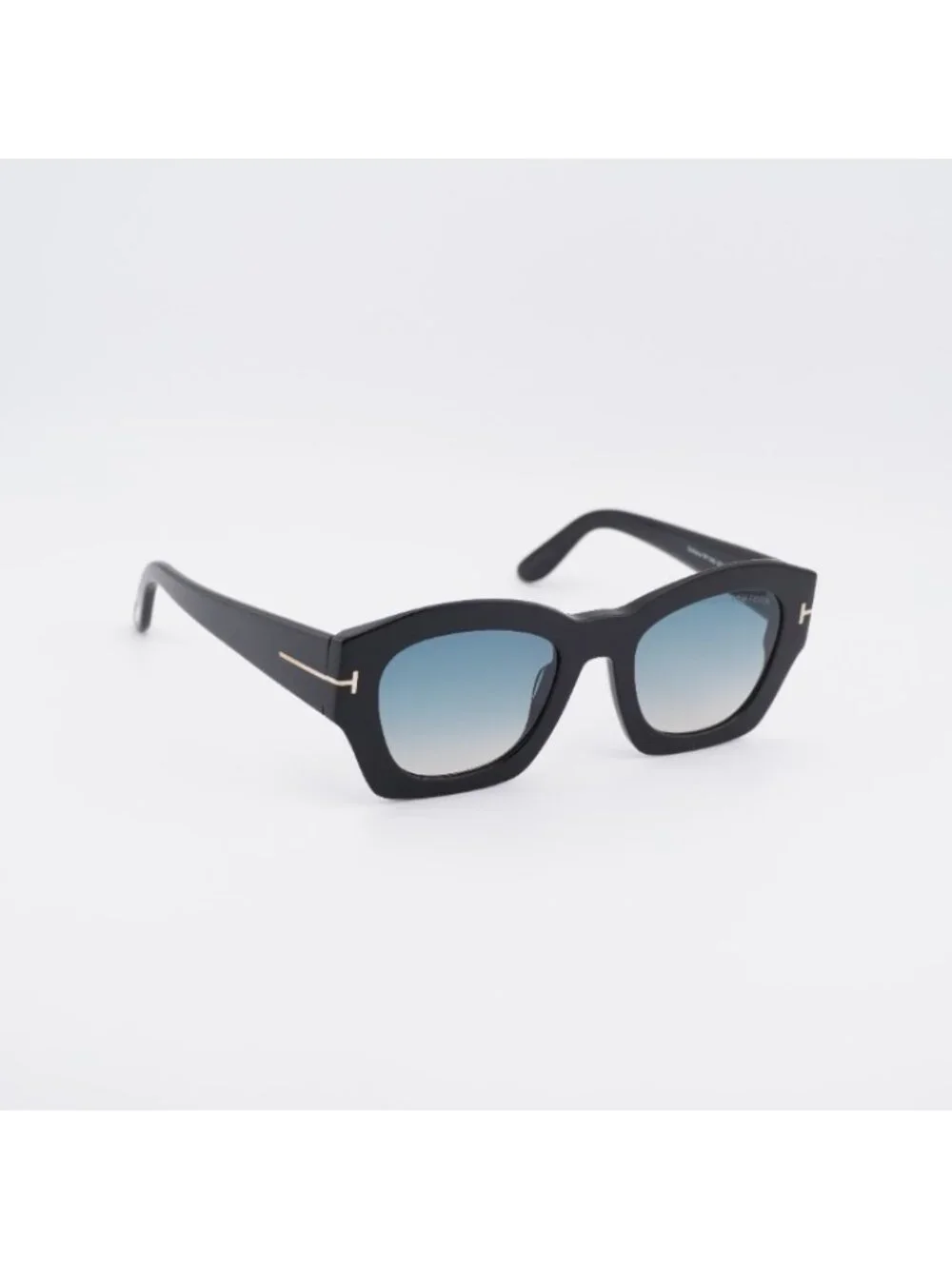 Tom Ford Guilliana FT1083 01P Sunglasses Shiny Black Square Frame, Green Lenses